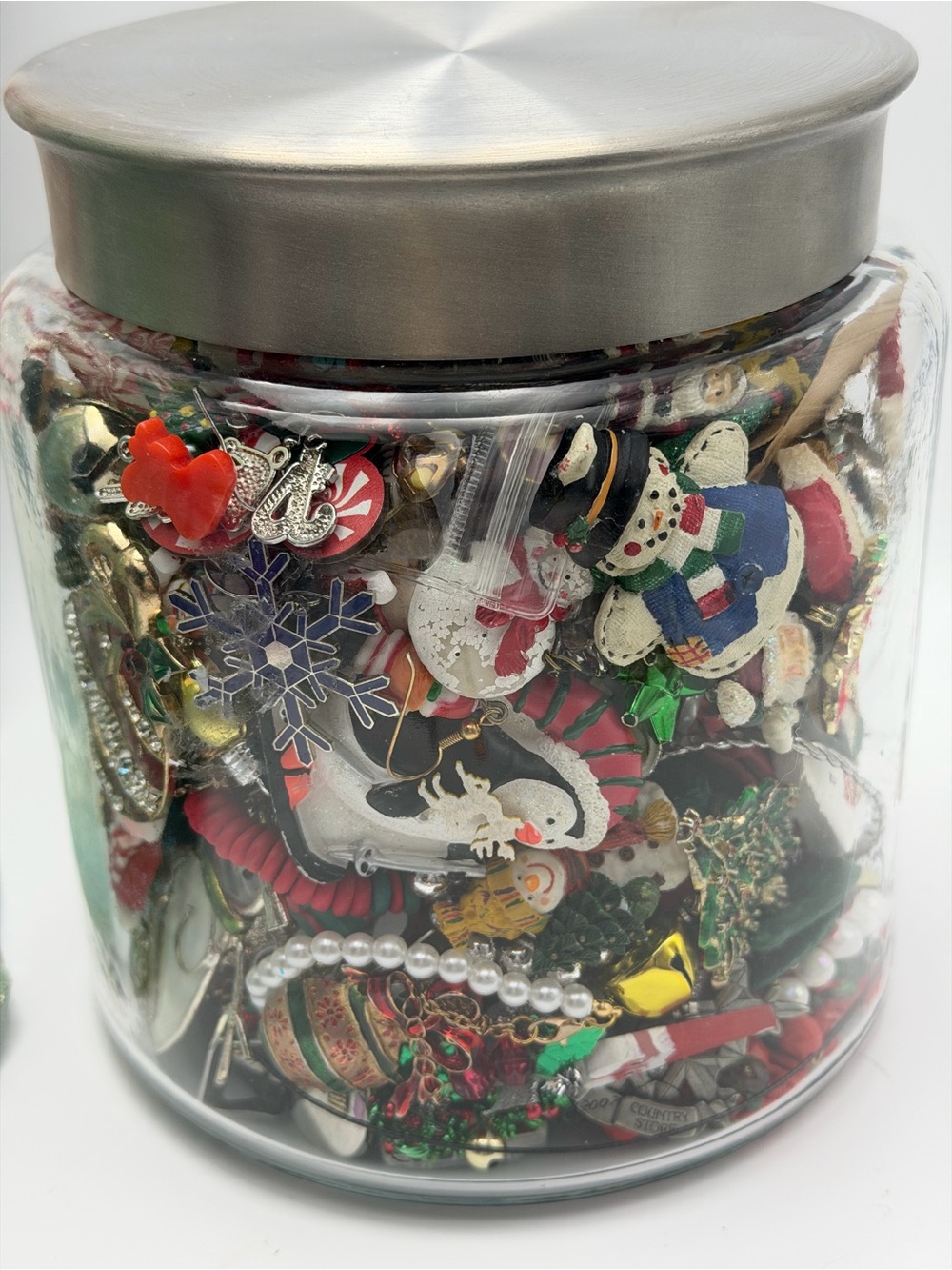 Festive Mixed Christmas Jewelry Jar Large